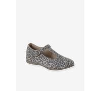 Ballerines cuir fille beige imprimé 30