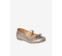 Ballerines cuir fille beige metallisé 35