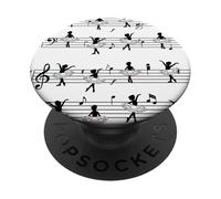 Ballerines Dance on The Partition Like Notes Ballet PopSockets PopGrip Adhésif