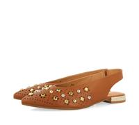 BALLERINES DÉTALONNÉES EN CUIR DE COULEUR CUIR AVEC DÉTAIL DE CLOUS POUR FEMME DAKOVO