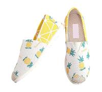 Ballerines d'été pour femme - Chaussures de danse fermées - Chaussures basses à enfiler - En cuir synthétique - Bout rond - Chaussures de jazz élégantes - Chaussures de gymnastique confortables