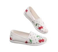 Ballerines d'été pour femme - Chaussures de danse fermées - Chaussures basses à enfiler - En cuir synthétique - Bout rond - Chaussures de jazz élégantes - Chaussures de gymnastique confortables