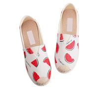 Ballerines d'été pour femme - Chaussures de danse fermées - Chaussures basses à enfiler - En cuir synthétique - Bout rond - Chaussures de jazz élégantes - Chaussures de gymnastique confortables