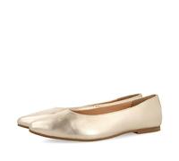 Ballerines dorées en peau à bout fin pour femme trebesing