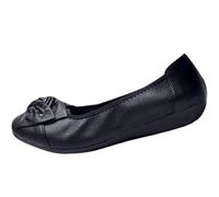 Ballerines élégantes pour femme - Chaussures de danse à bout rond - Chaussures de jazz plates - Chaussures de gymnastique à enfiler - En cuir synthétique - Chaussures de mère souples - Chaussures