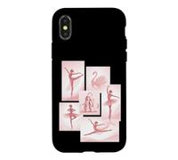 Ballerines élégantes Silhouette Collage Tutu Ballerines Coque pour iPhone X/XS