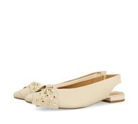 BALLERINES EN CUIR DÉTALONNÉES DE COULEUR OFF-WHITE AVEC DÉTAIL DE NOEUD POUR FEMME KALLMET