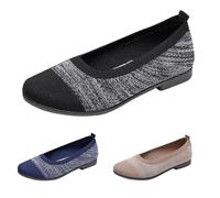 Ballerines et escarpins en maille pour femme - Confortables et doux à enfiler - Pour le travail et le bureau - Chaussures bateau respirantes - Chaussures d'infirmière décontractées - Mocassins bas