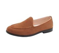 Ballerines Femme Chaussures De Ballet Elegant Légères Respirantes Mocassins Chaussures de Bateau Marche sans Lacets Bouche Peu Profonde Confortables (Brown, 41)