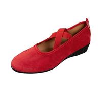 Ballerines Femme Daim Chaussures Femme Confort Chic Compensées Chaussures de Danse Bout Arrondi Brides Croisées Élastiques Ouverture Basse Mocassins Suédine Style Décontracté pour Ville Marche
