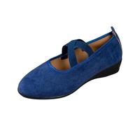 Ballerines Femme Daim Chaussures Femme Confort Chic Compensées Chaussures de Danse Bout Arrondi Brides Croisées Élastiques Ouverture Basse Mocassins Suédine Style Décontracté pour Ville Marche