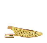 BALLERINES TRESSÉES EN CUIR COULEUR CITRON VERT POUR FEMME ARGIRITA