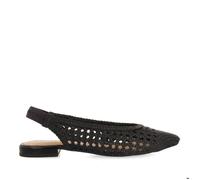 BALLERINES TRESSÉES EN CUIR DE COULEUR NOIRE POUR FEMME GUATAVITA