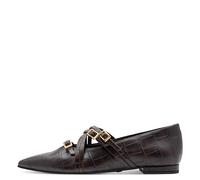 Tamaris Ballerine Plate pour Femme avec Sangle Marron (Mocca Croco) Taille 39