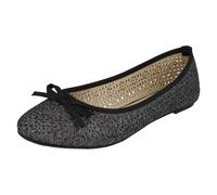Ballerines Femmes Spot On À Plat Slip Sur Design Perforé - F8R0376