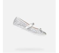 Ballerines Fille - Geox JR PLIE' - Argent Gris - Respirantes et Glamour 39