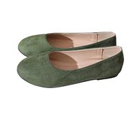 Ballerines minimalistes classiques à bout rond pour femme, Vert noir, 37 EU