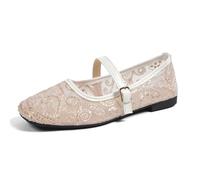 Ballerines Noires Femme Chaussures Plates Femme Stylish Décontractée Plat Mocassin Style Brodé Orteils Travers Bride Glissière Usage Quotidien Chaussures De Ville Espadrilles Bureau Été