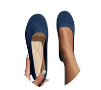 Ballerines Plates à Enfiler en Tricot pour Femme - Escarpins à Bout Rond