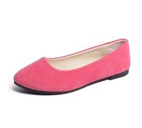 Ballerines plates décontractées à bout carré pour femme - Élégantes à enfiler - Chaussures plates tendance à enfiler - Chaussures de marche antidérapantes à talon bas, rose, 39 EU