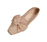 Ballerines plates pour femme avec nœud - Élégantes - Couleur unie - Légères et confortables - Classiques - Pour le travail et les fêtes, kaki, 40 EU