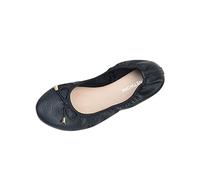 Ballerines plates pour femme - Pour l'été et l'extérieur - Antidérapantes - Chaussures de travail légères légères - Élégantes et confortables - Bout rond - Chaussures vernies, Noir , 41