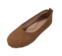 Ballerines pliables et légères pour femme - Minimaliste et pratique - Talon plat pliable - Pointe ronde - Aspect pailleté - Chaussures de voyage pour après une fête, un voyage, Style S01 marron, 38.5