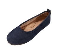 Ballerines pliables et légères pour femme - Minimaliste et pratique - Talon plat pliable - Pointe ronde - Aspect pailleté - Chaussures de voyage pour après une fête, un voyage, Style S03 bleu marine