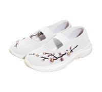Ballerines pour femme avec fleurs - Élégantes - Respirantes - Antidérapantes - Chaussures d'été - Loafers - Chaussures plates pour femme - Chaussures Mary Jane - Chaussures basses - Chaussures