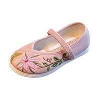 Ballerines pour fille - Chaussures en tissu à enfiler - Chaussures plates avec fleurs - Mary Jane - Chaussures basses pour enfants - Mocassins - Chaussures de loisirs - Escarpins - Chaussons de