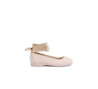 Ballerines pour fille et femme avec rubans en satin et bride beige 30