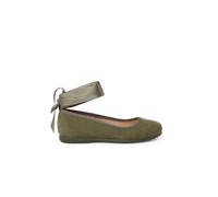 Ballerines Pour Fille Et Femme Avec Rubans En Satin Et Bride Olive Verte 37