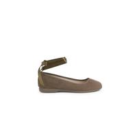 Ballerines Pour Fille Et Femme Avec Rubans En Satin Et Bride Taupe 26