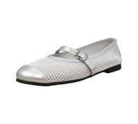 Ballerines respirantes avec bout rond à enfiler, chaussures décontractées confortables avec sangle à boucle réglable, idéales pour tout le monde, Blanc., 42 EU