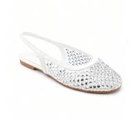 Ballerines Slingbacks Assiettes à Résille et Cristaux Scintillants C'est un match parfait, c'est irrésistible, c'est un vestiaire, ses sandales sont des plaques à bride arrière, c'est un parfait fusio