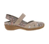 Ballerines talon décroché bas Rieker femme beige - Cuir - Bout ballerine fermé - Empeigne ajourée 39