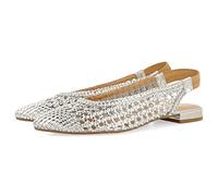 BALLERINES TRESSÉES EN CUIR COULEUR ARGENT POUR FEMME GUATAVITA