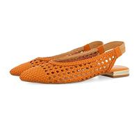 BALLERINES TRESSÉES EN CUIR DE COULEUR ORANGE POUR FEMME ARGIRITA