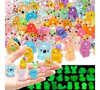 Ballery 150 Pièces Mini Figurines Animaux en Résine Lumineuses, 27 Styles Figurines Miniatures Multicolores, Petits Animaux en Résine pour Aquarium, Jardin Miniature, Maison de Poupée, Décoration DIY