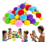 Balles à éponge d'eau réutilisables, éponges à Eau réutilisables,30/60pcs Pièces Boules Éponges pour - Jeux de Plage Multicolores à Recharge Instantanée Jouets d'Extérieur pour Familles Adultes (60)