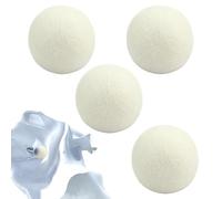 Balles à peluches pour sécheuse, boules de séchage, boule ronde pour adoucissant pour tissus - 4 balles réutilisables pour adoucissant pour tissus naturels, kit de nettoyage à sec,