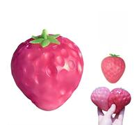 Balles anti-stress en forme de fraise, balle souple à presser en forme de mangue à changement de couleur, idéale pour soulager l'anxiété, les TOC, le TDAH, etc