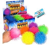 Balles Anti Stress Enfants Puffer (Lot de 12) - Fidget Toys Anti Stress en Vrac, Jouets Sensoriels, Balles Anti Stress Fluo Enfants, pour Pochettes Cadeaux, Chaussettes de Noël et Cadeaux de Fêtes
