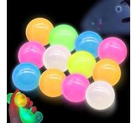 Balles Anti-Stress Lumineuses, Boules De Plafond Collantes, Balle Anti-Stress, Jouets À Presser pour Enfant Et Adultes 6/8/12Pcs(Couleur Au Hasard) (12 aléatoire)