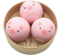 Balles anti-stress pour exercices de la main, 2 styles, petits pains de poussins et de cochons, dispositif d'exercice, kit de capteur de rebond doux (Pig Bun)