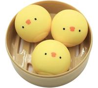 Balles anti-stress pour la main, 2 styles, petits pains de poussins et de cochons, dispositif d'exercice, kit de capteur de rebond doux (Chick Bun)