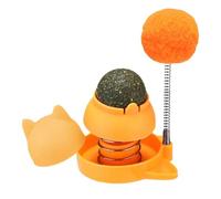 Balles d' à Chat pour Chat - Jouet sûr et Rotatif avec Volant à Plumes pour - Bulles d' à Chat pour lécher Les Chats - Jouet pour Le Nettoyage des Dents