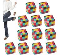 Balles de Footbag Lot de 12 Pièces Tricotées Géométriques Douces Et