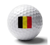 Balles De Golf D'Entraînement Caoutchouc Élastique Avec Drapeau Du Royaume De Belgique Imprimé Balles D'Exercice Alvéolées Pour L'Entraînement Au Swing De Golf Pour La Maison L'Intérieur L'Extérieur