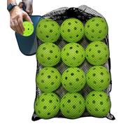 Balles De Golf D'entraînement pour Jardin,12 Pièces Équipement De Frappe - Balles d'exercice Creuses avec Sac Filet À Cordon - pour Hommes Femmes Intérieur Extérieur Maison École Parc Plage